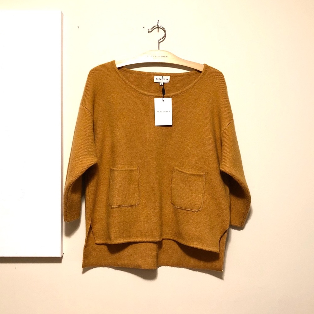 SOLD // PepaLoves NWT Jersey Mustard Sweater
